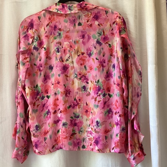 Zara Watercolor Floral Blouse * like new * Small - Picture 2 of 4